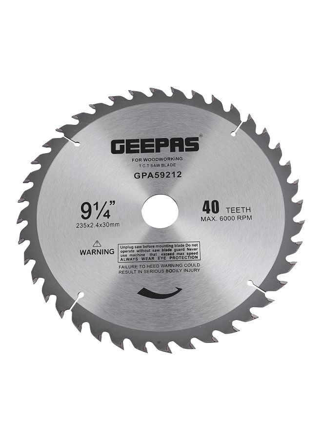 GEEPAS - Professional Circular Saw Blade - 235mm x 30mm Bore, | Thin Kerf, 48 ATB Sharp Teeth | Ideal for Carpenter, Professional, DIYers & More Silver 9.25inch - Image 1