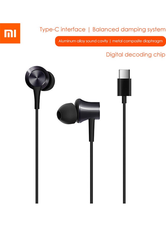 Xiaomi - Type-C Wired Piston In-Ear Earphones Black - Image 1