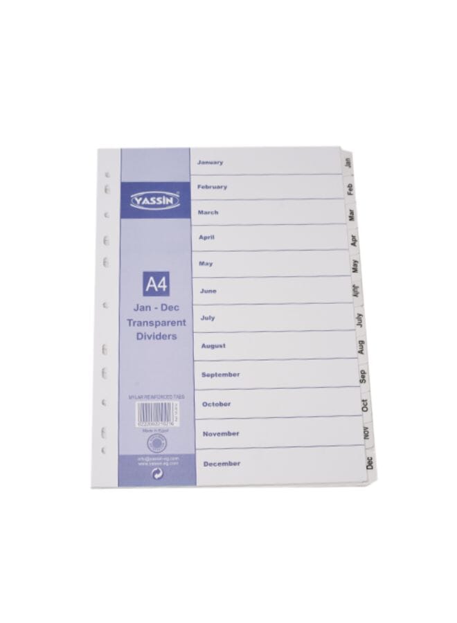 Yassin Dividers Months Transparent White 