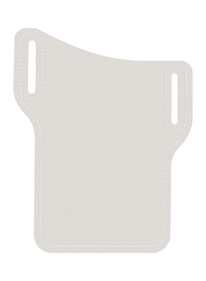 Men Outdoor Belt Waist Bag Faux Leather Case Pouch Cell Phone Card Holder Cover White  - Image 1