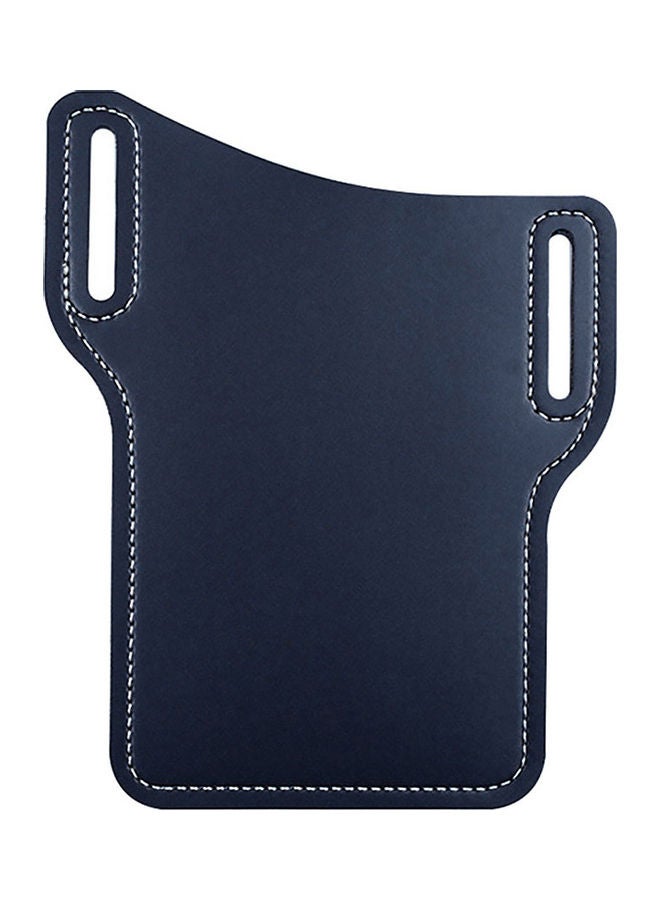 Men Outdoor Belt Waist Bag Faux Leather Case Pouch Cell Phone Card Holder Cover Blue  - Image 1
