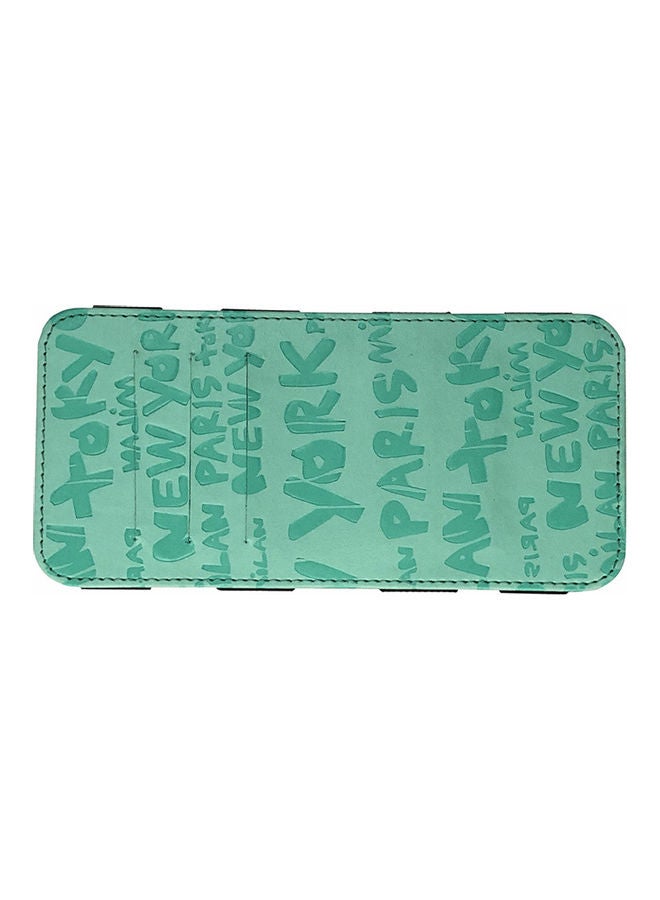 Generic Unisex Letter Print Faux Leather Money Cash Clip Wallet ID Credit Card Holder Green  - Image 1
