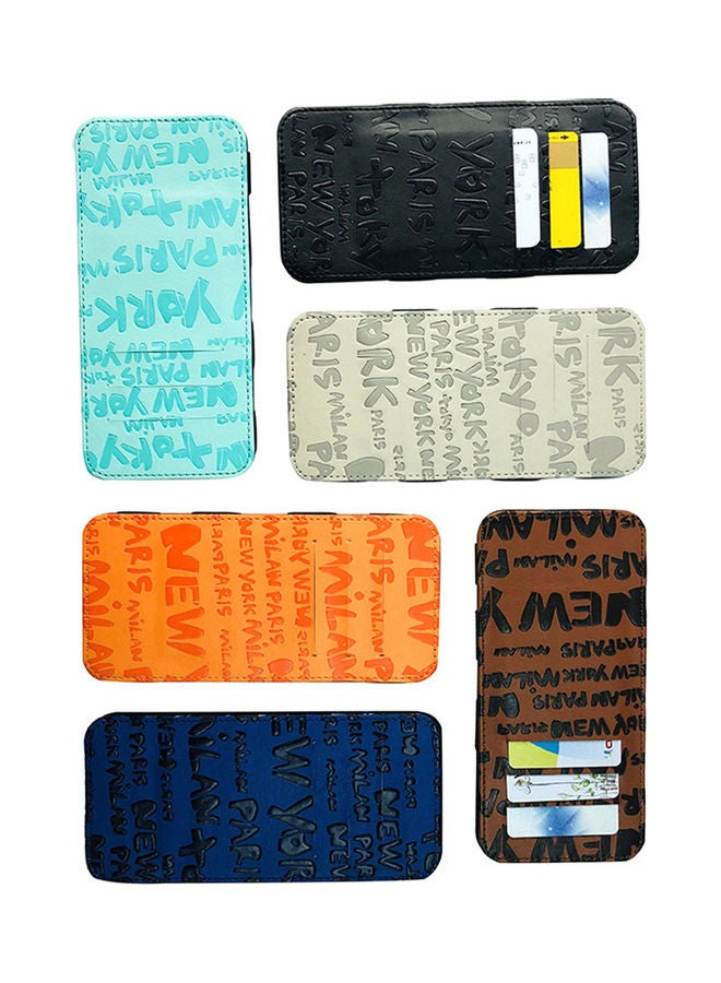 Generic Unisex Letter Print Faux Leather Money Cash Clip Wallet ID Credit Card Holder Green  - Image 2