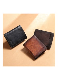 Generic Portable Business Men Faux Leather Bifold Short Wallet Card Cash Holder Purse Brown  - Image 3