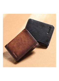 Generic Portable Business Men Faux Leather Bifold Short Wallet Card Cash Holder Purse Brown  - Image 4