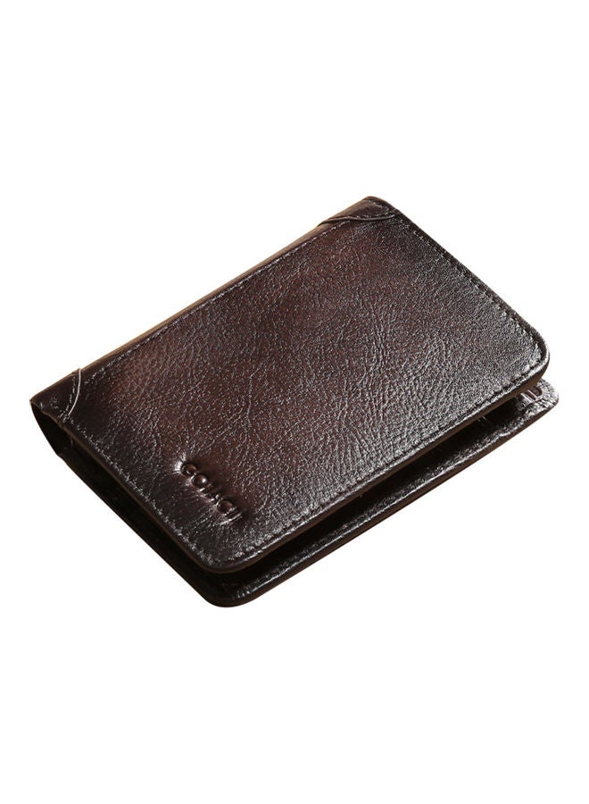 Portable Business Men Faux Leather Bifold Short Wallet Card Cash Holder Purse Coffee  - Image 1