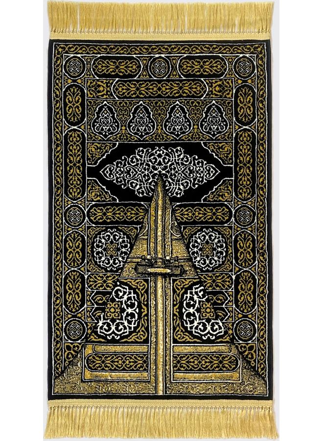 Salam Gifts - The Door Of The Kaaba Prayer Mat Black/Gold 70x110cm - Image 1