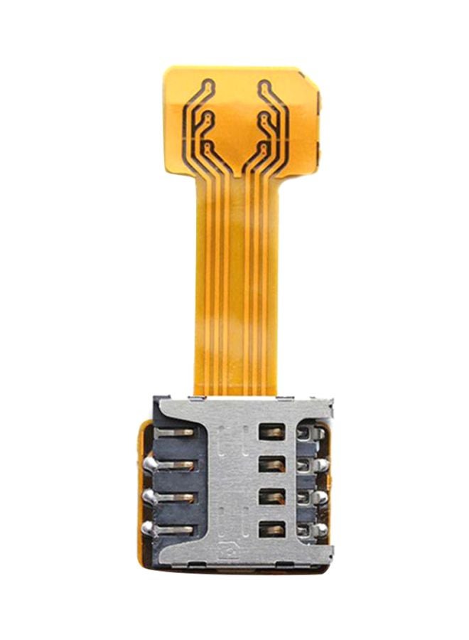 بلولانز محوّل بطاقات مزدوج الشريحة مع مُمدد للبطاقات مايكرو SD أصفر/فضي - Image 1