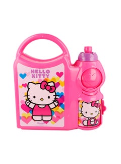 Disney Hello Kitty Hearts Water Bottle/Lunch Box Combo Pink 19x7.5x20cm  - Image 1