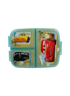 Disney Multi Compartment Cars Race Ready Sandwich Box Multicolour 19.5x16.5x6.7cm  - Image 1