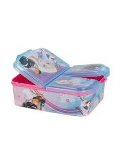 Disney Multi Compartment Frozen Iridescent Aqua Sandwich Box Multicolour 19.5x16.5x6.7cm  - Image 3