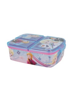 Disney Multi Compartment Frozen Iridescent Aqua Sandwich Box Multicolour 19.5x16.5x6.7cm  - Image 4
