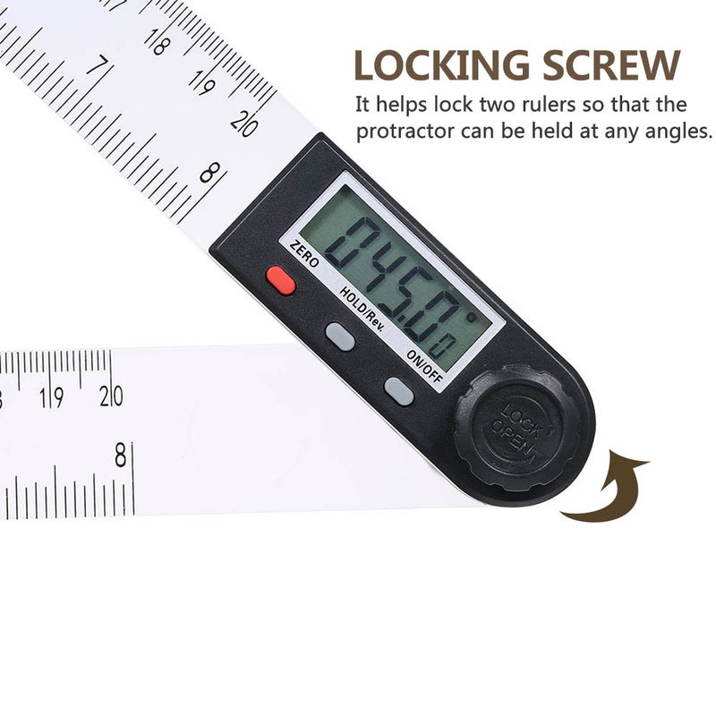 One Digital Display Protractor And Angle Ruler Black & White 32.50 x 4.00 x 8.50cm  - Image 5