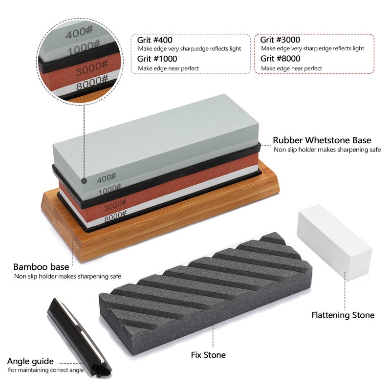 400/1000 3000/8000 Double-Sided Whetstone Set Multicolor 23.00 x 9.50 x 21.00cm  - Image 4