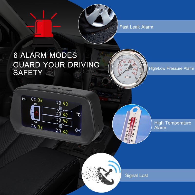 Tire Pressure Monitor For Tire Pressure Within 8kg Black 22.50 x 6.00 x 13.50cm - Image 5