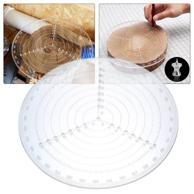 Woodworking Round Ruler Transparent 20.00 x 0.30 x 20.00cm  - Image 2
