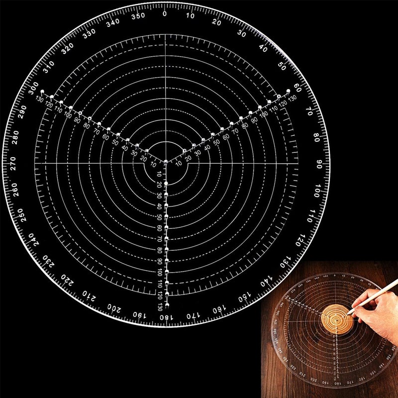 Woodworking Round Ruler Transparent 20.00 x 0.30 x 20.00cm  - Image 4