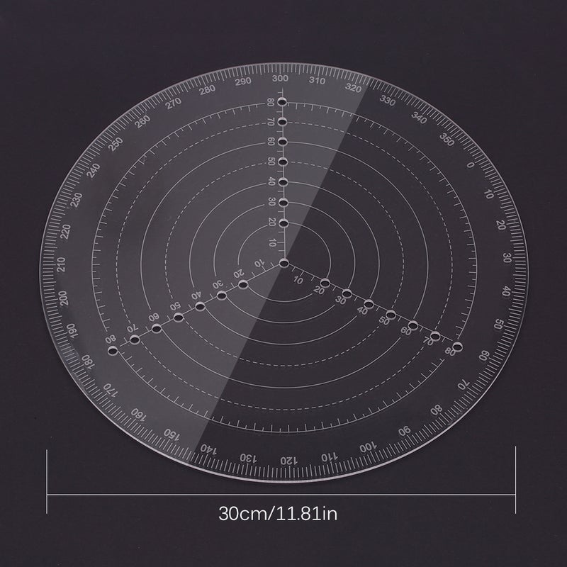 Woodworking Round Ruler Transparent 20.00 x 0.30 x 20.00cm  - Image 5