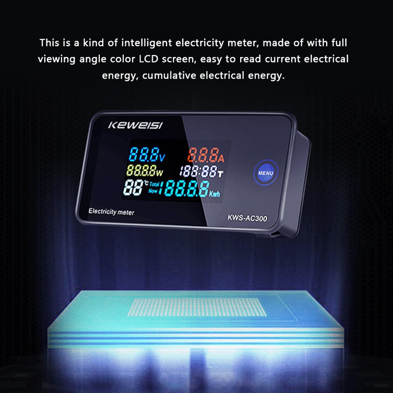 KWS-AC300-100A Closed Transformer Digital Smart Meter Multicolor 9.00 x 5.00 x 6.00cm