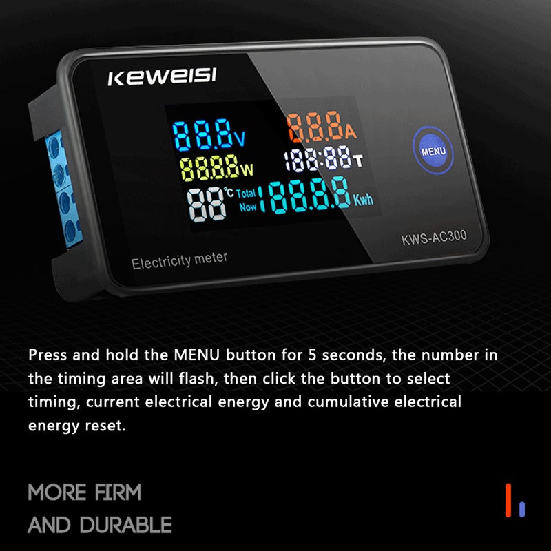 KWS-AC300-100A Closed Transformer Digital Smart Meter Multicolor 9.00 x 5.00 x 6.00cm