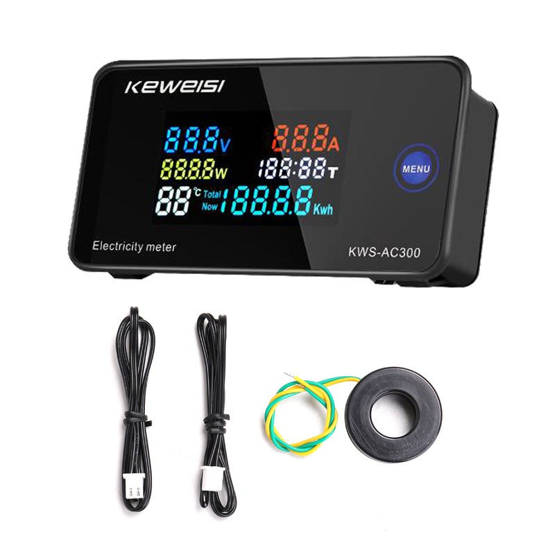 KWS-AC300-100A Closed Transformer Digital Smart Meter Multicolor 9.00 x 5.00 x 6.00cm