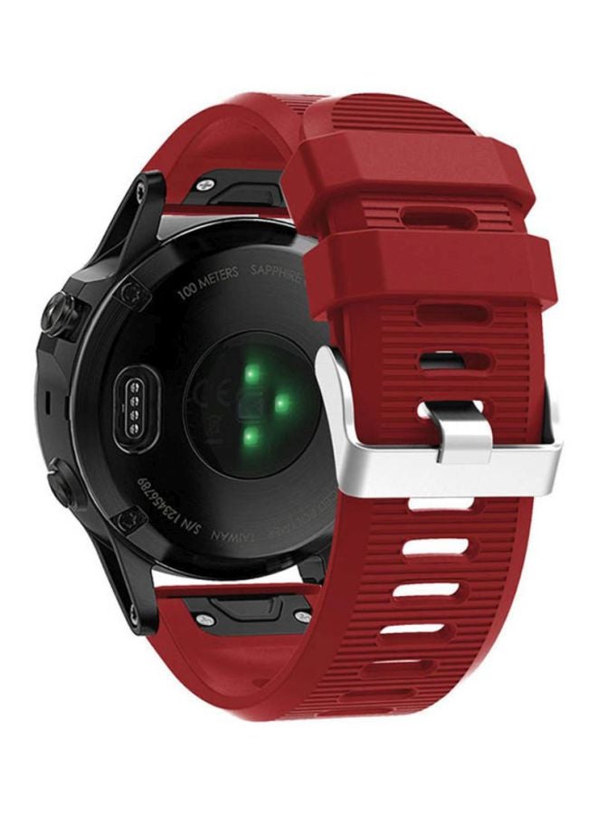 Voberry Replacement Watch Band For Garmin Fenix 5X Plus Red - Image 4