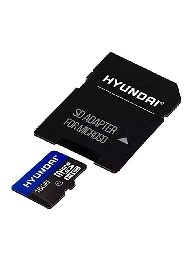 HYUNDAI - SDC16GU1 Class 10 MicroSDHC Card With Adapter Black - Image 1