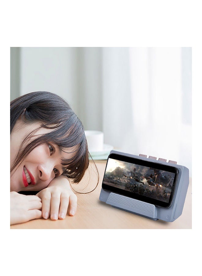 Vintage Portable Rechargeable Wireless Bluetooth Music Speaker FM Phone Holder Grey  - Image 3