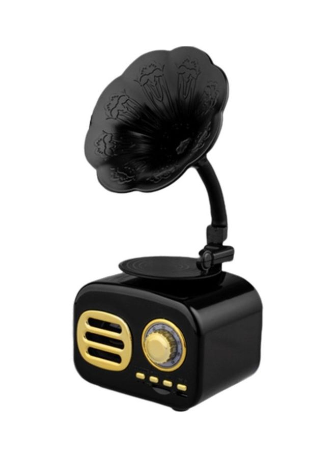 Mini Portable Retro Bluetooth Speaker TF Card Wireless Loudspeaker Music Player Black - Image 1