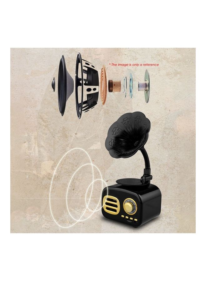 Mini Portable Retro Bluetooth Speaker TF Card Wireless Loudspeaker Music Player Black - Image 3