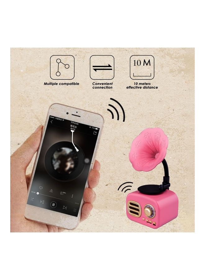 Mini Portable Retro Bluetooth Speaker TF Card Wireless Loudspeaker Music Player Black - Image 5