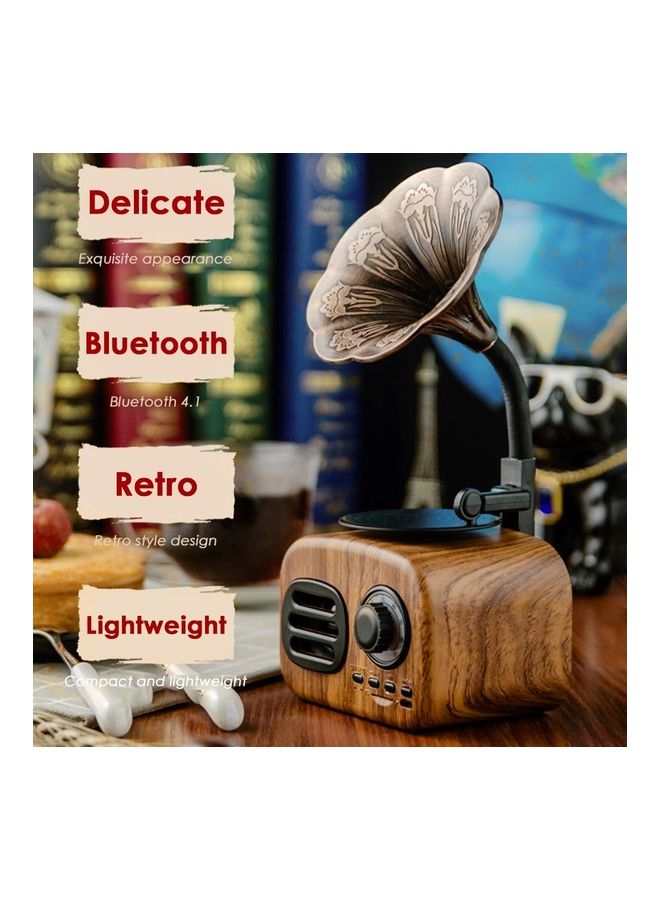 Mini Portable Retro Bluetooth Speaker TF Card Wireless Loudspeaker Music Player Pink - Image 2