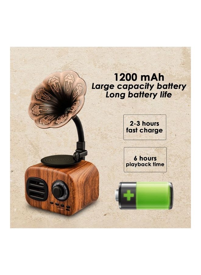 Mini Portable Retro Bluetooth Speaker TF Card Wireless Loudspeaker Music Player Pink - Image 4