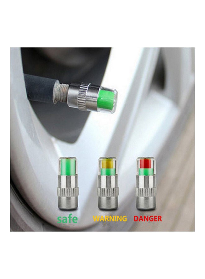 Generic - 4pcs /set 2.4 Bar Car Tire Pressure Monitoring Valve Cap Sensor Indicator 3 Color Eye Alert - Image 1