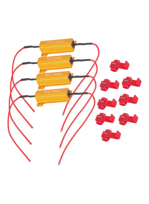 4Pcs 50W 6ohm Load Resistors Fix LED Bulb Fast Hyper Flash Turn Signal Blink Error Code