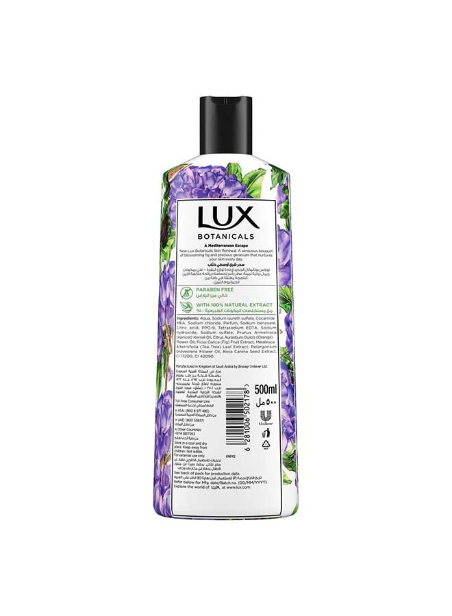 Lux Botanicals Perfumed Body Wash for Skin Renewal with Fig Extract And Geranium Oil 500ml  - Image 3