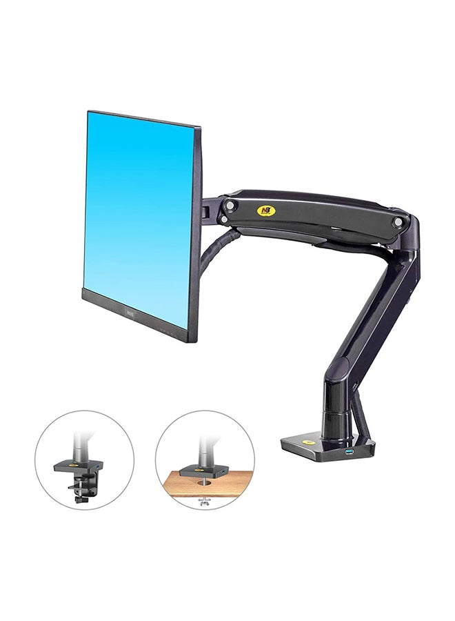 NB NORTH BAYOU NB North Bayou Computer Monitor Desk Mount Stand with Gas Spring Arm Adjustable Height Tilt Angle for 17-30 Inch Flat or Curved Screens VESA 75x75/100x100mm with Clamp, Grommet Mounting Base Black - Image 1