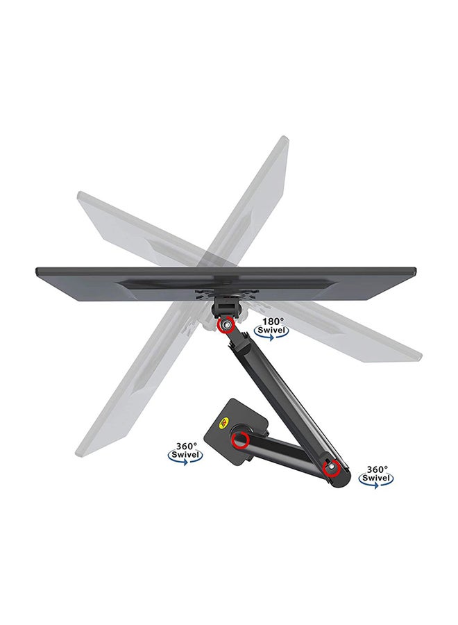 NB NORTH BAYOU NB North Bayou Computer Monitor Desk Mount Stand with Gas Spring Arm Adjustable Height Tilt Angle for 17-30 Inch Flat or Curved Screens VESA 75x75/100x100mm with Clamp, Grommet Mounting Base Black - Image 2