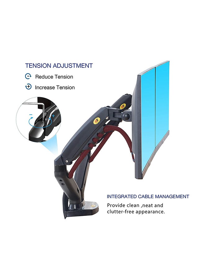 NB NORTH BAYOU - NB North Bayou Dual Monitor Desk Mount Stand Full Motion Swivel Computer Monitor Arm for Two Screens 17-27 Inch with 4.4~19.8lbs Load Capacity for Each Display F160 Black - Image 1