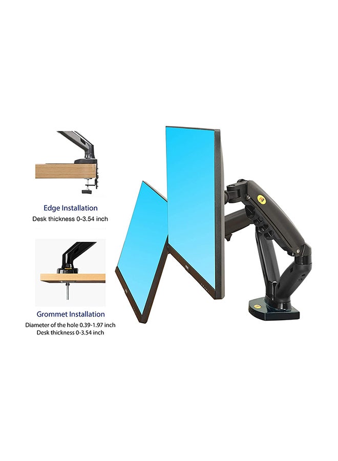 NB NORTH BAYOU - NB North Bayou Dual Monitor Desk Mount Stand Full Motion Swivel Computer Monitor Arm for Two Screens 17-27 Inch with 4.4~19.8lbs Load Capacity for Each Display F160 Black - Image 1