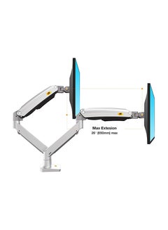 NB NORTH BAYOU Dual LCD Monitor Standing Desk Mount For 27 inch Monitors Sliver  - Image 2