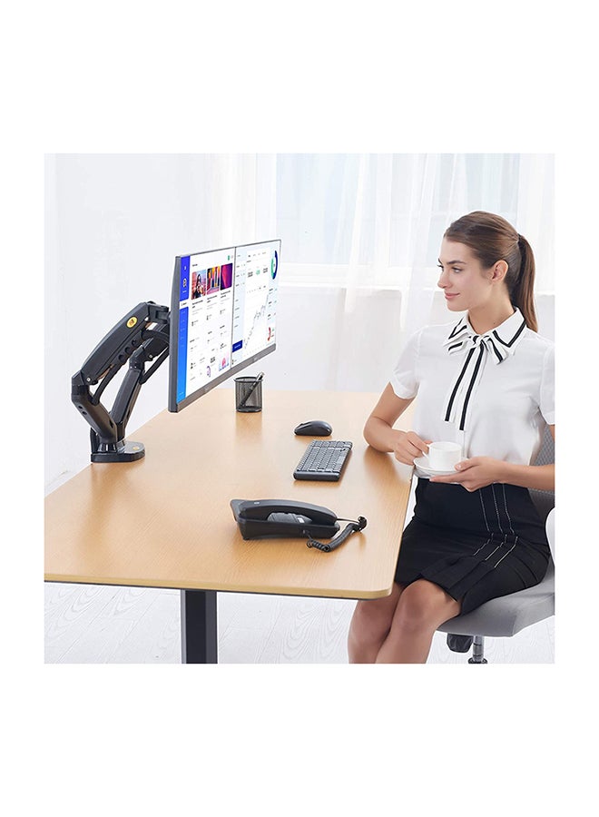 NB NORTH BAYOU - NB North Bayou Dual Monitor Desk Mount Stand Full Motion Swivel Computer Monitor Arm for Two Screens 17-27 Inch with 4.4~19.8lbs Load Capacity for Each Display F160 Black - Image 1