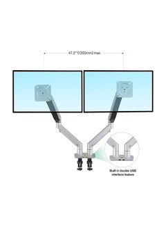 NB NORTH BAYOU Dual LCD Monitor Standing Desk Mount For 27 inch Monitors Sliver  - Image 3