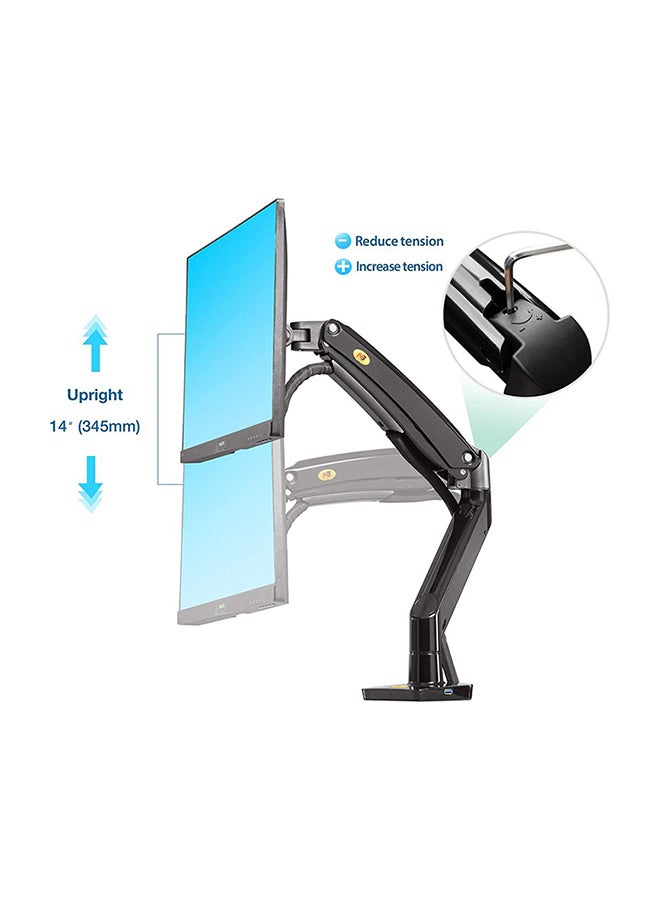 NB NORTH BAYOU NB North Bayou Computer Monitor Desk Mount Stand with Gas Spring Arm Adjustable Height Tilt Angle for 17-30 Inch Flat or Curved Screens VESA 75x75/100x100mm with Clamp, Grommet Mounting Base Black - Image 3