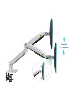 NB NORTH BAYOU Dual LCD Monitor Standing Desk Mount For 27 inch Monitors Sliver  - Image 4