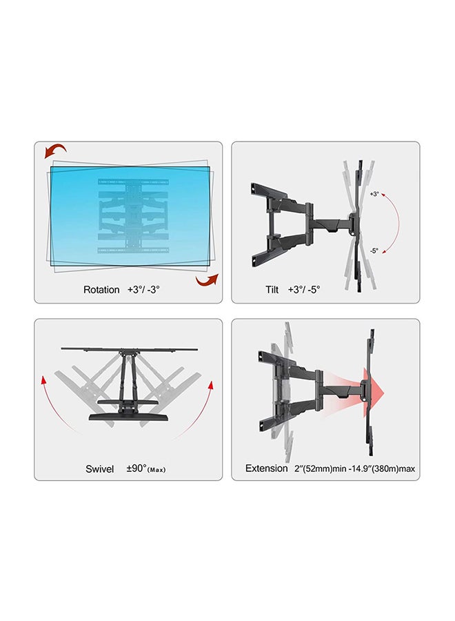 NB NORTH BAYOU - Full Motion TV Wall Mount For 45-75 Inch Screens Black - Image 1
