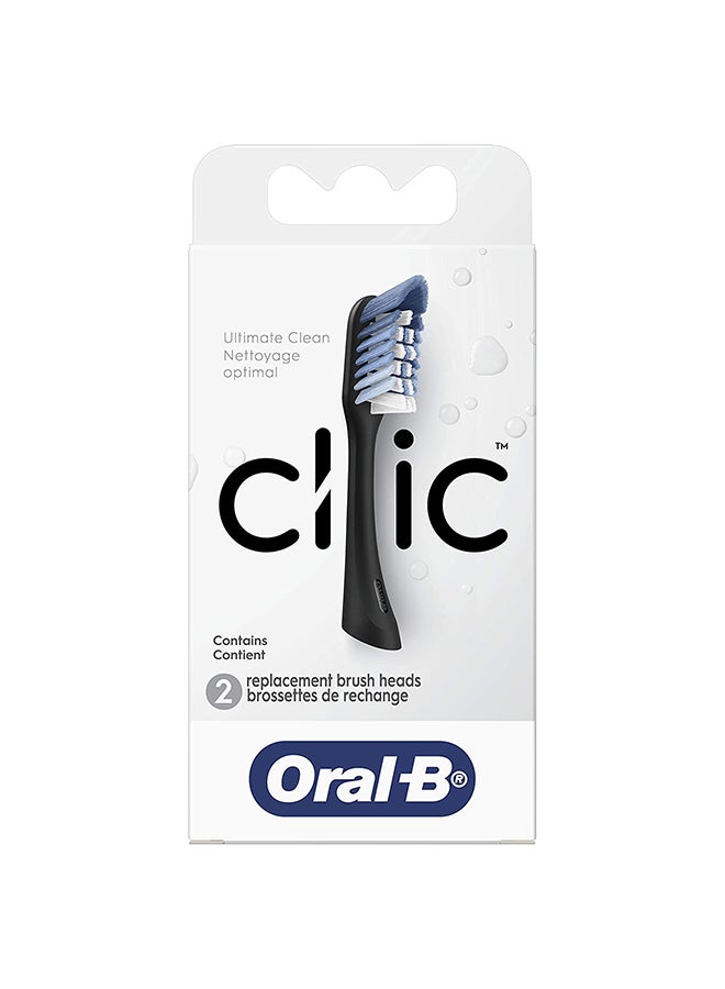 Oral-B - Power Clic Toothbrush Replacement Brush Heads, Black, 2 Count Black - Image 1