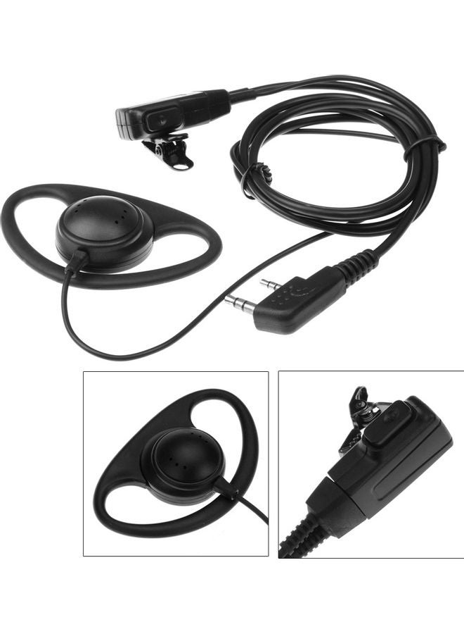 سماعة أذن داخلية بدبوسين على شكل حرف D مزودة بخطاف أذن وميكروفون بخاصية الضغط للتحدث لأجهزة راديو ووكي توكي من باوفينج كينوود - Image 5