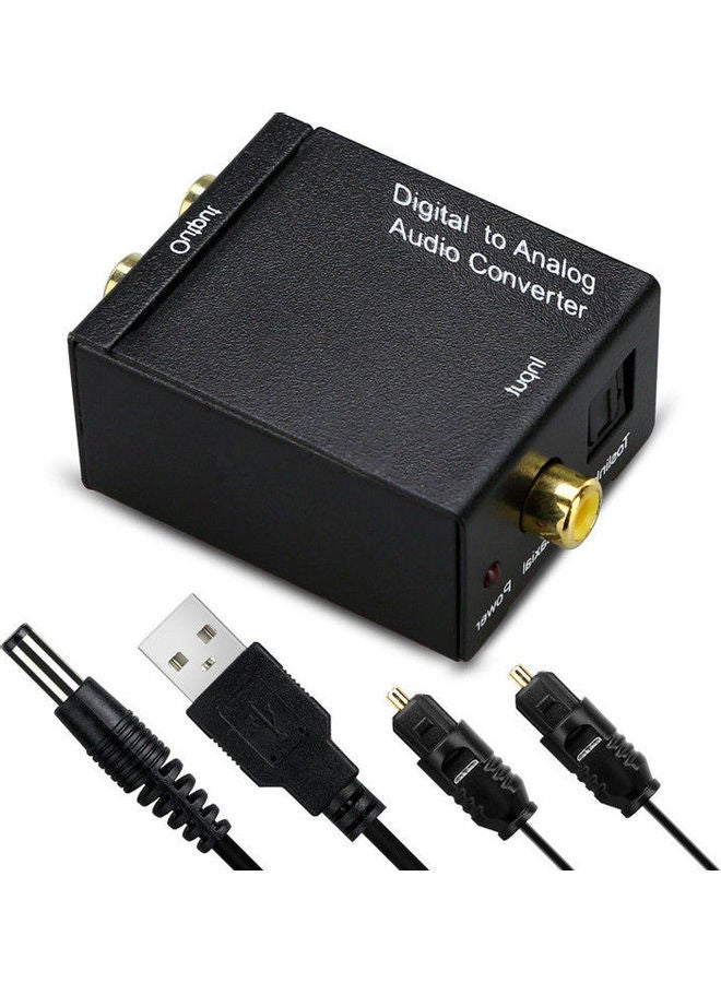 محول صوت من منفذ محوري بصري رقمي إلى RCA L/R تناظري مع كابل ألياف وكابل USB وإطار رئيسي - Image 2