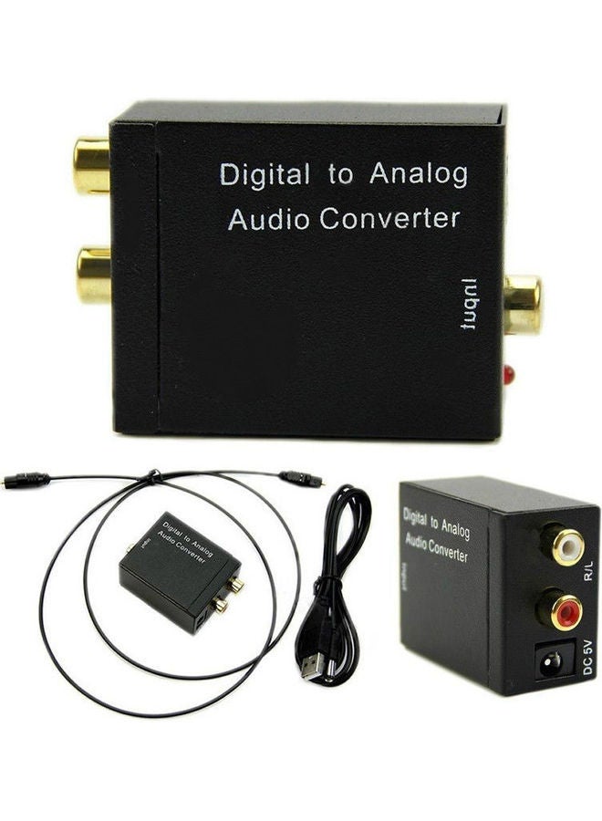 محول صوت من منفذ محوري بصري رقمي إلى RCA L/R تناظري مع كابل ألياف وكابل USB وإطار رئيسي - Image 4